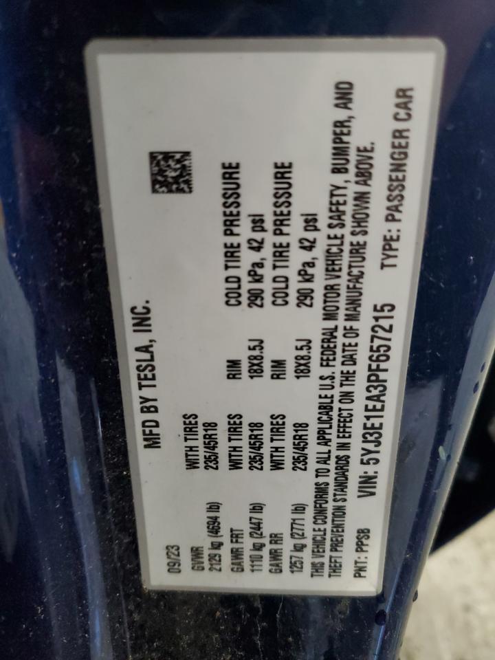 2023 TESLA MODEL 3
