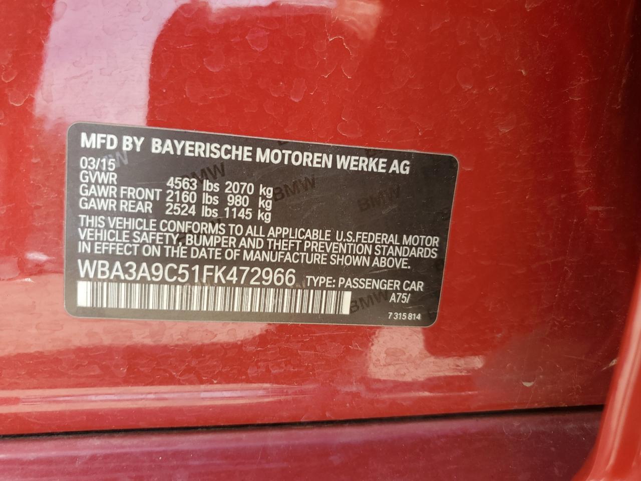 2015 BMW 3 SERIES