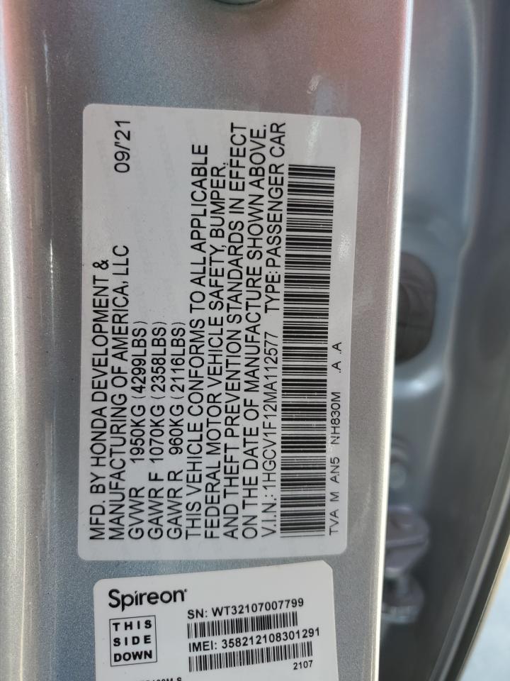 2021 HONDA ACCORD