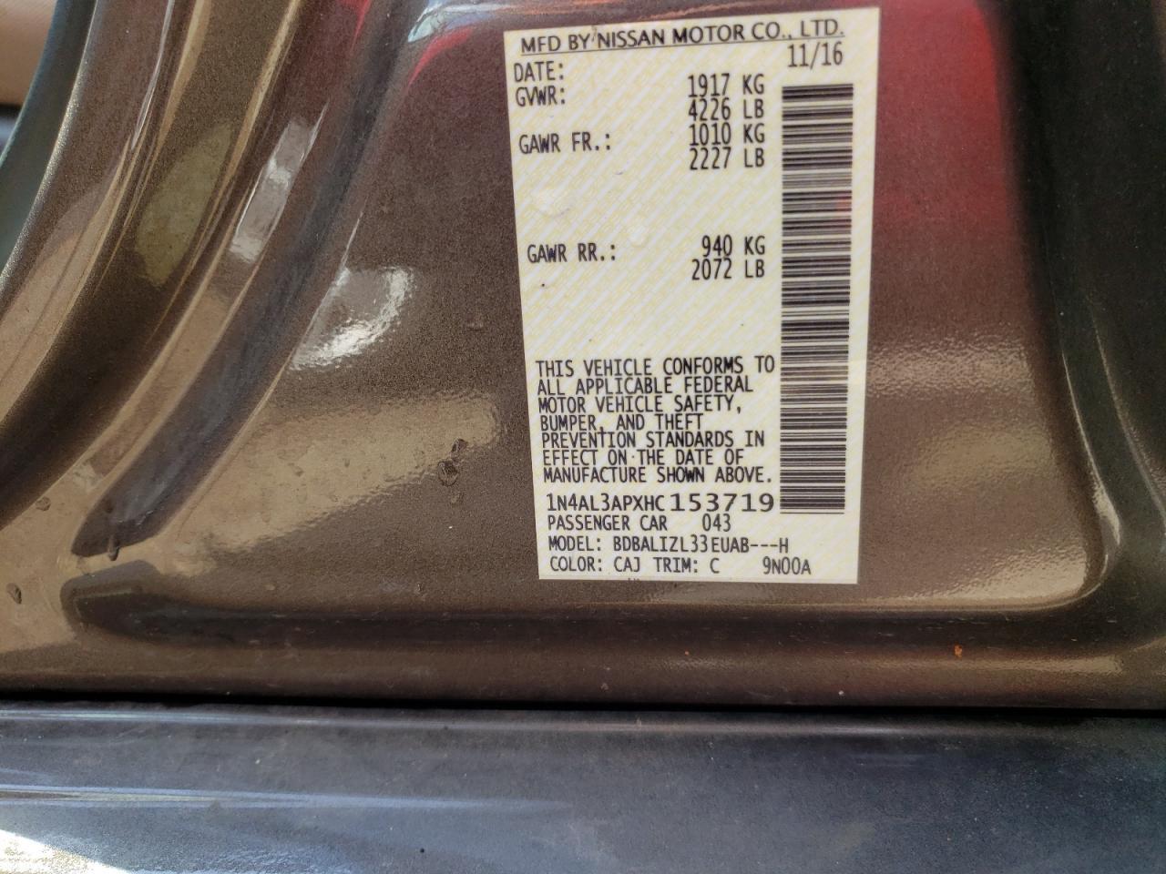 2017 NISSAN ALTIMA