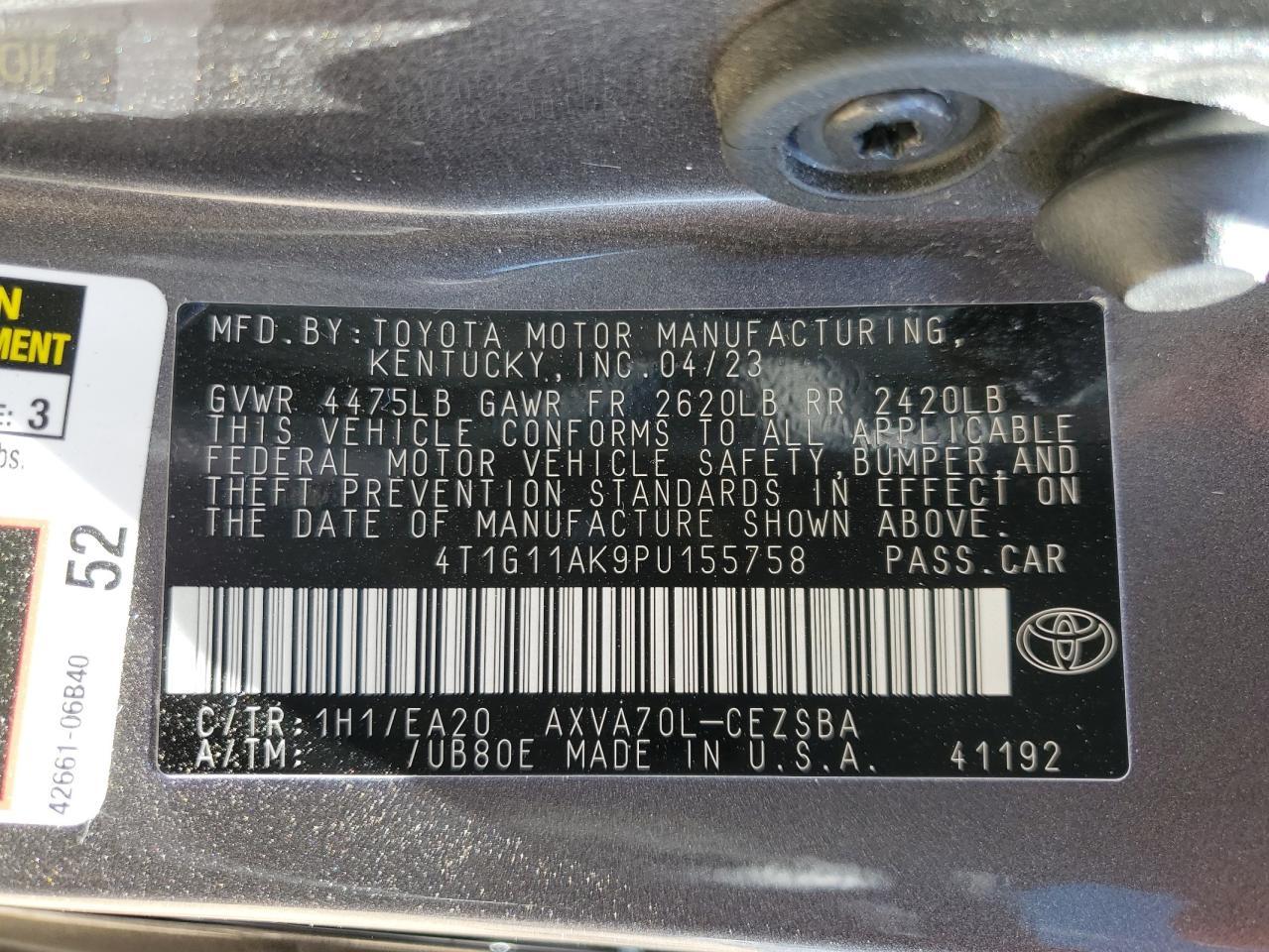 2023 TOYOTA CAMRY