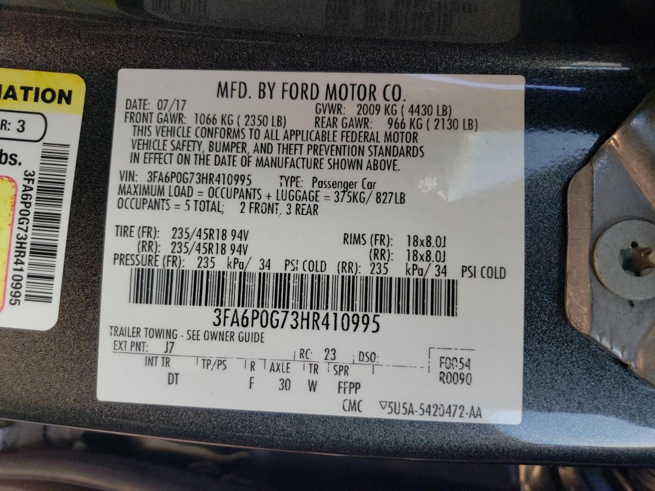 2017 FORD FUSION
