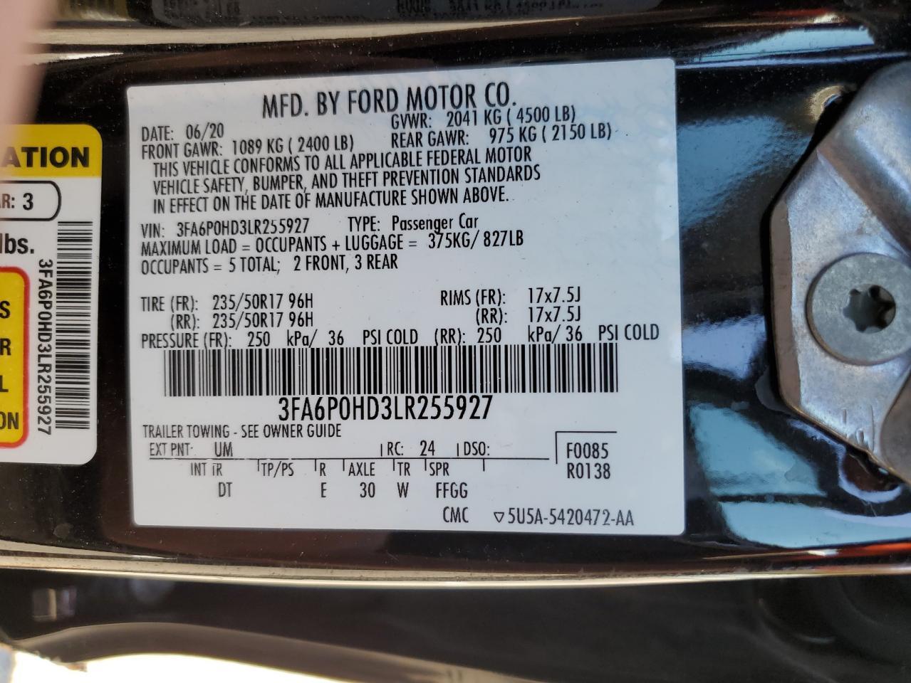 2020 FORD FUSION