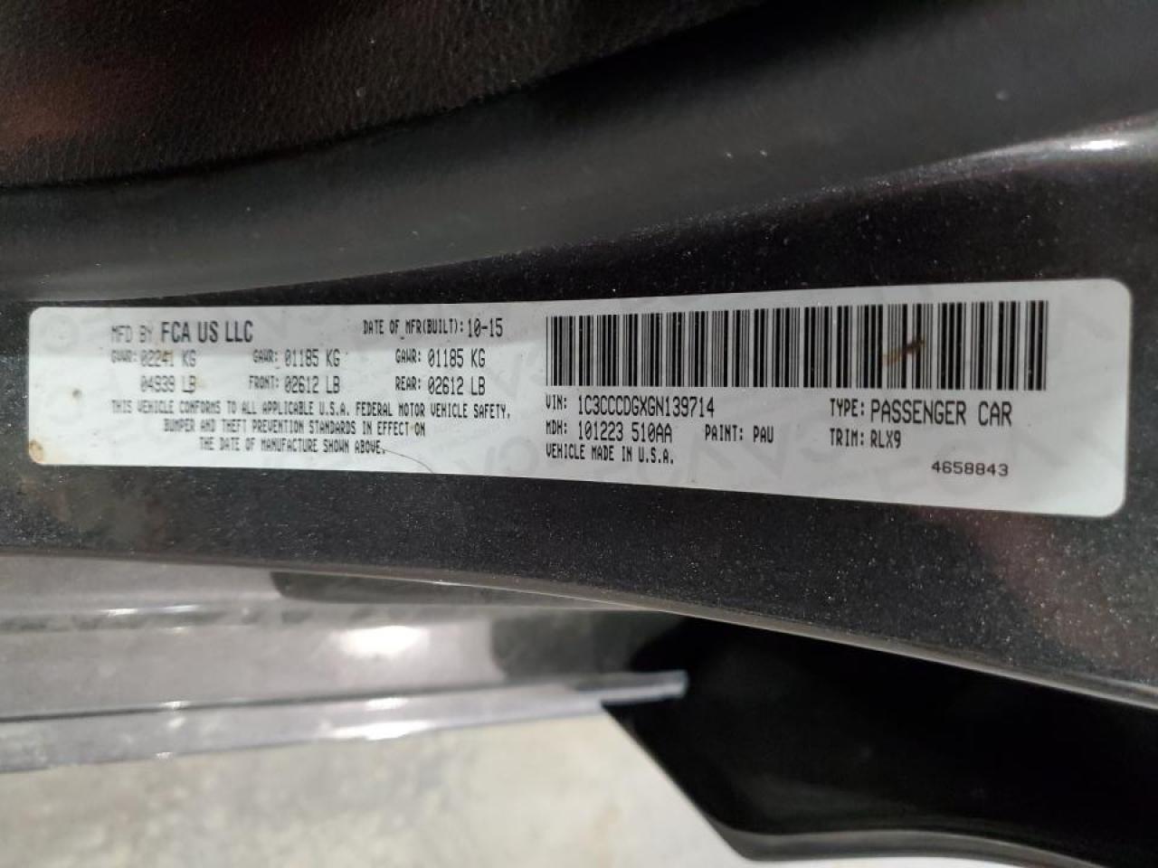 2016 CHRYSLER 200
