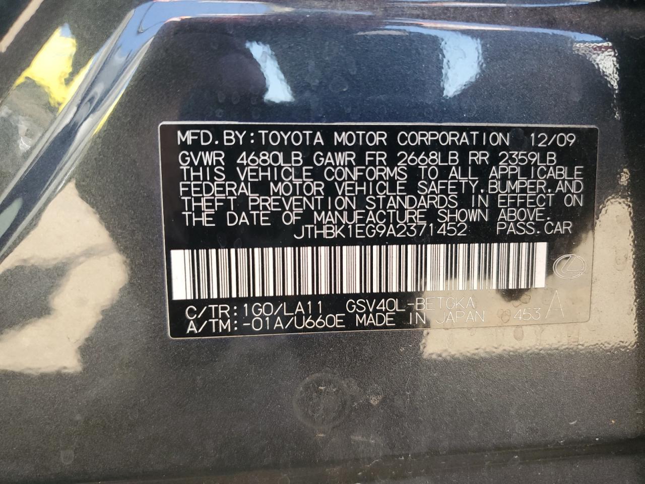 2010 LEXUS ES 350