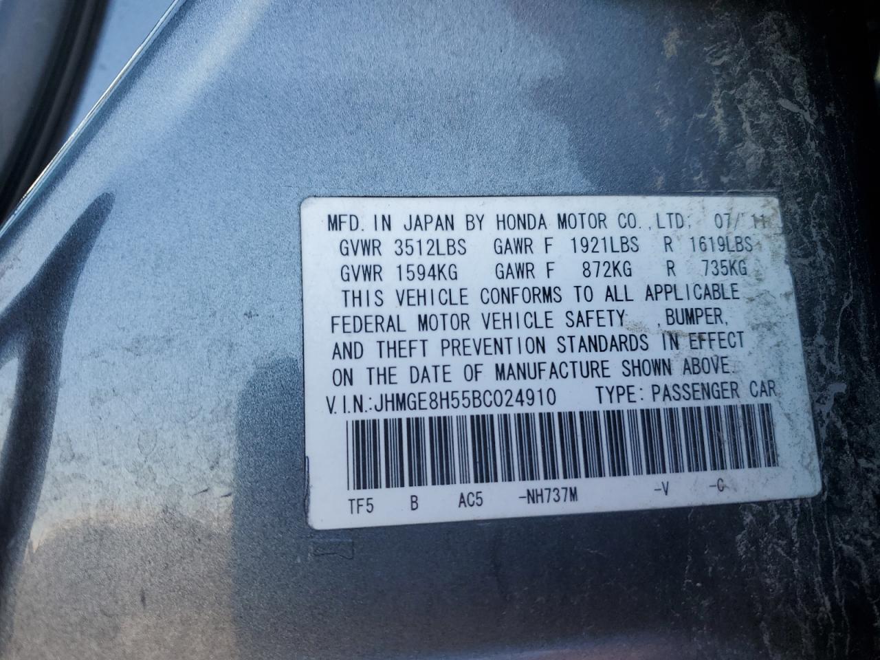 2011 HONDA FIT