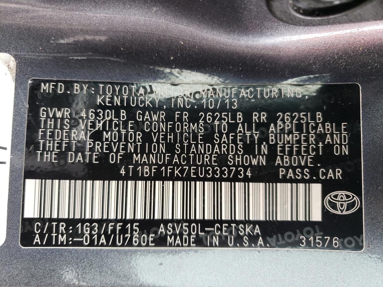 2014 TOYOTA CAMRY