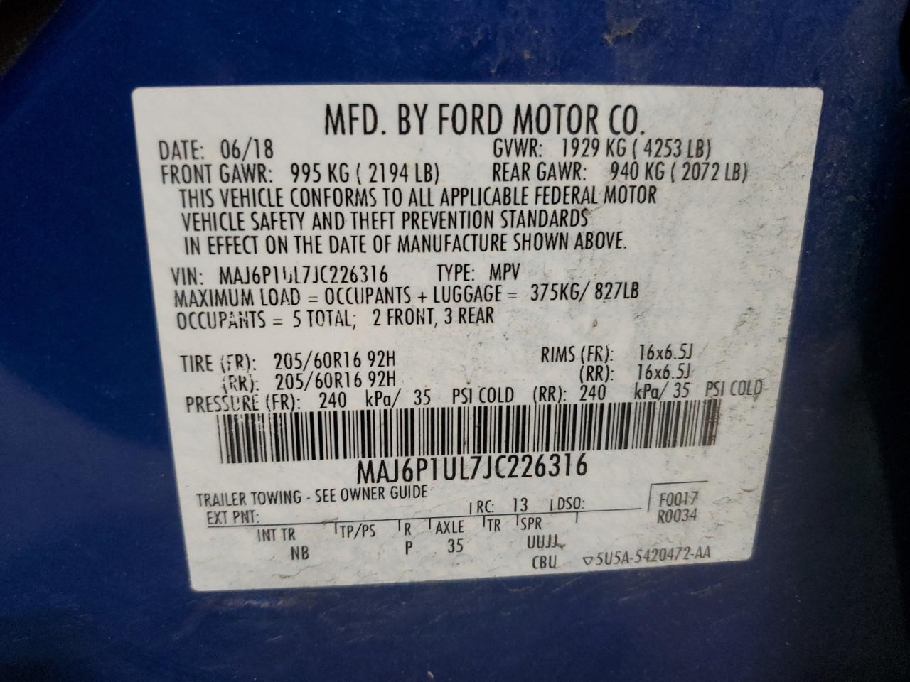 2018 FORD EcoSport