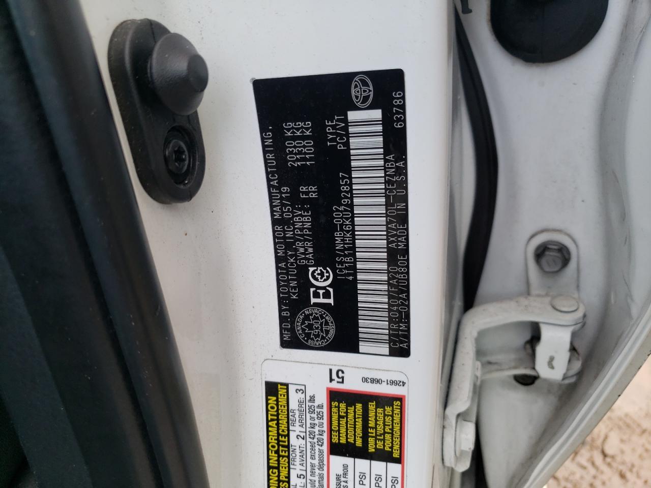 2019 TOYOTA CAMRY
