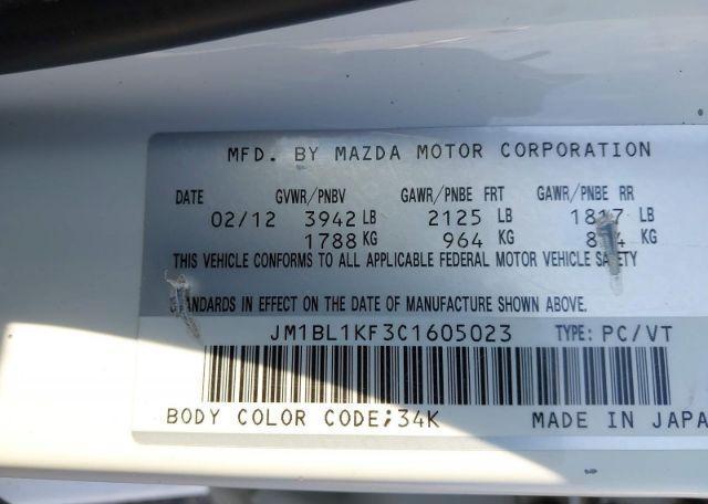 2012 MAZDA MAZDA3 SPORT GX
