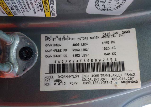 2009 MITSUBISHI ECLIPSE GS