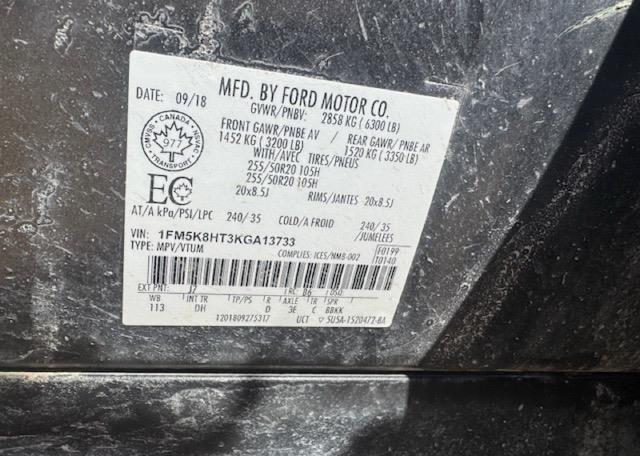2019 FORD EXPLORER PLATINUM ECOBOOST