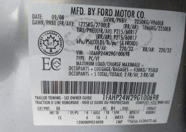 2009 FORD TAURUS SEL