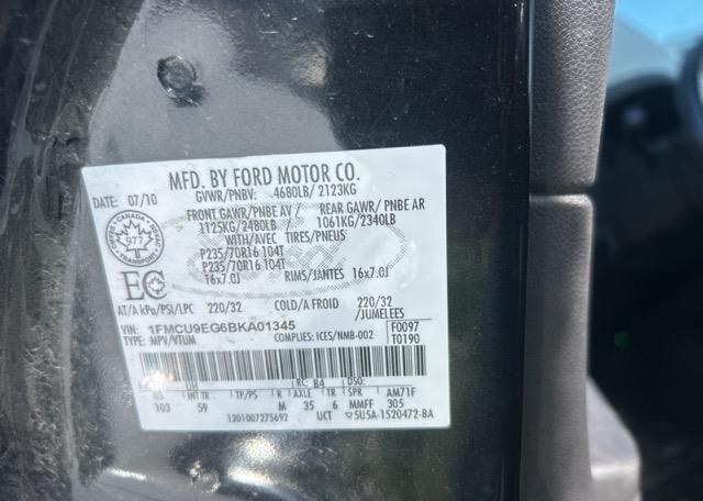 2011 FORD ESCAPE LIMITED V6
