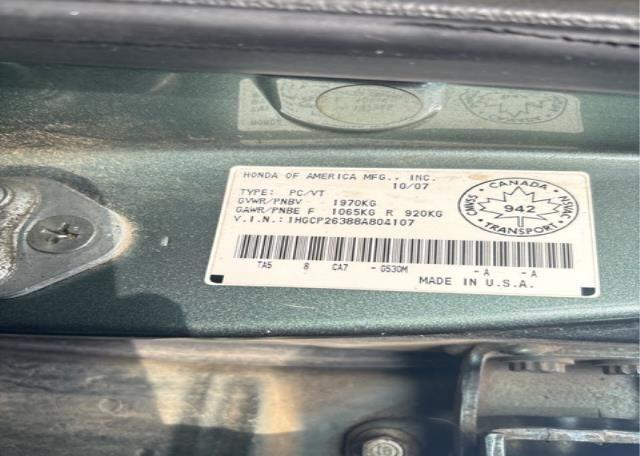 2008 HONDA ACCORD LX