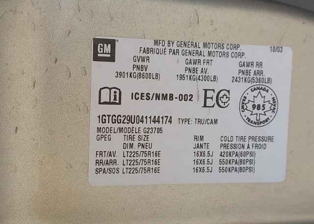 2004 GMC SAVANA 2500 CARGO VAN EXT