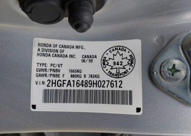 2009 HONDA CIVIC DX-G