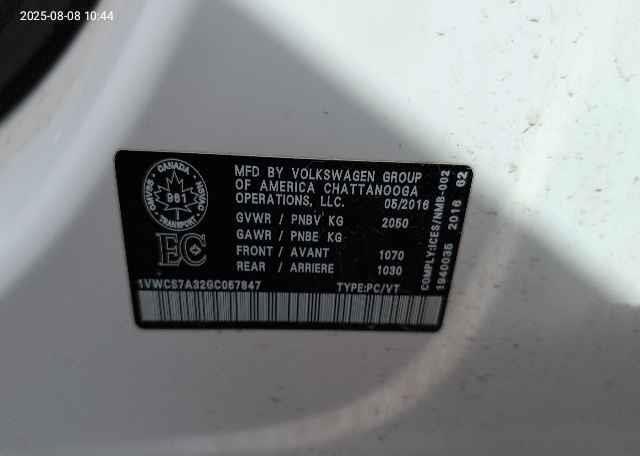 2016 VOLKSWAGEN PASSAT SEL