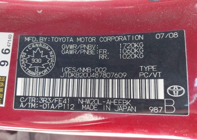2008 TOYOTA PRIUS TOURING