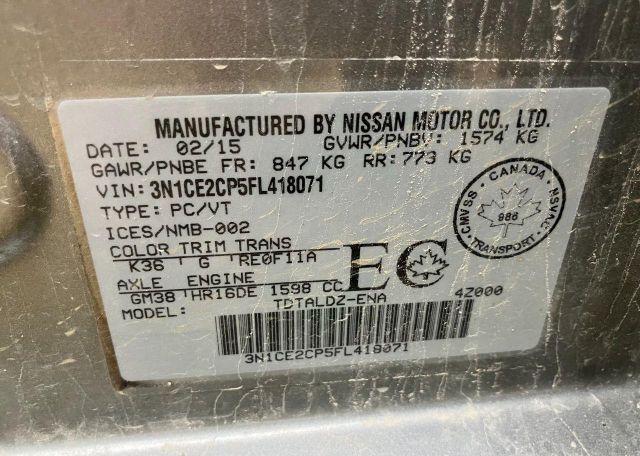 2015 NISSAN VERSA NOTE S