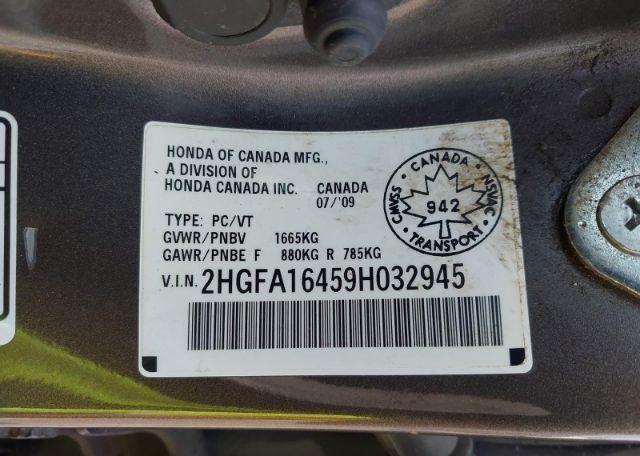 2009 HONDA CIVIC DX-G