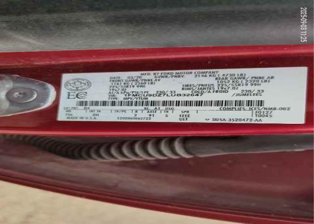 2020 FORD ESCAPE TITANIUM HYBRID