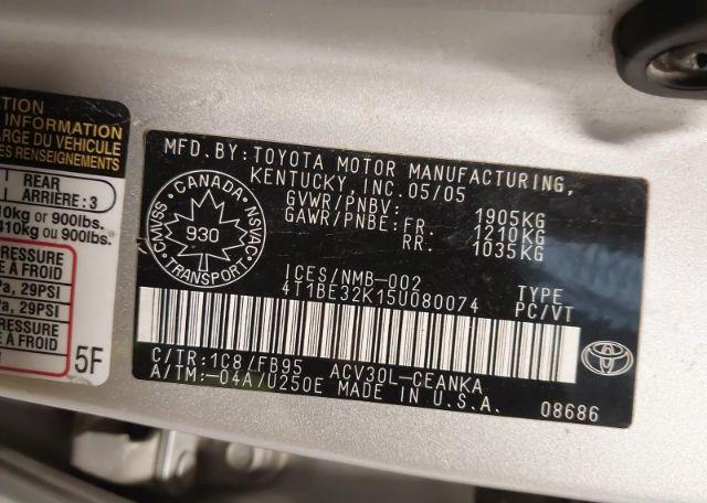 2005 TOYOTA CAMRY LE