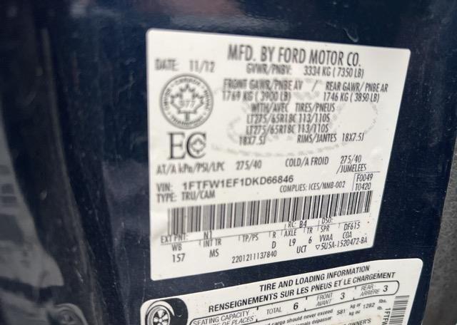 2013 FORD F150 FX4 SUPERCREW