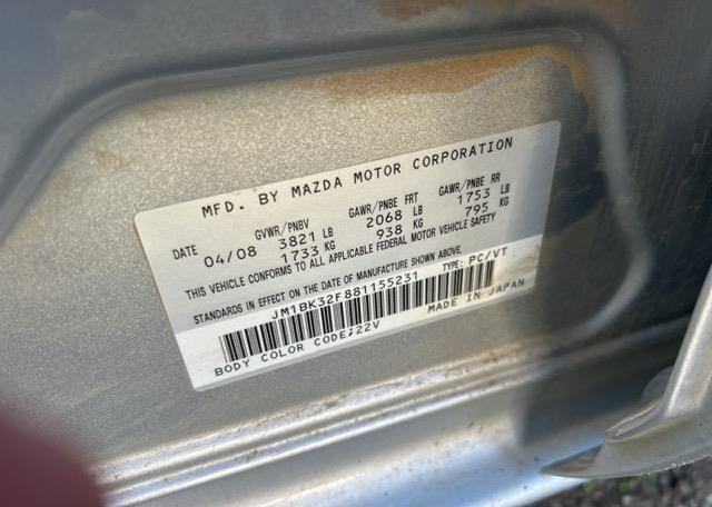 2008 MAZDA MAZDA3 GS
