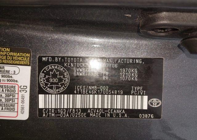 2007 TOYOTA CAMRY LE