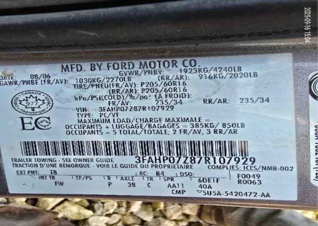 2007 FORD FUSION SE