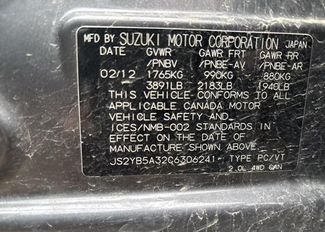 2012 SUZUKI SX4 JX