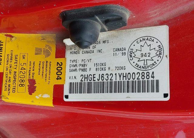 2000 HONDA CIVIC CX
