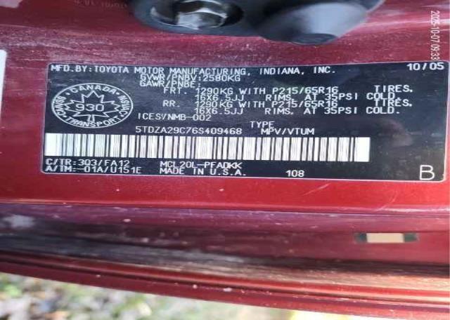 2006 TOYOTA SIENNA CE V6