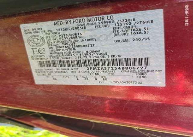 2004 FORD FREESTAR SES