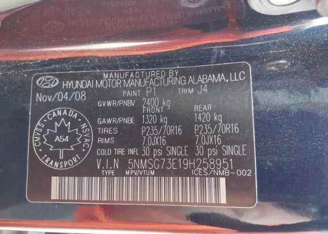 2009 HYUNDAI SANTA FE GL