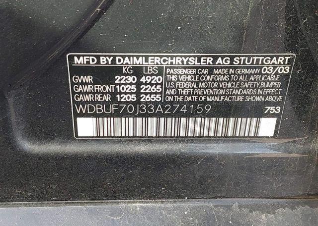 2003 MERCEDES-BENZ E500W