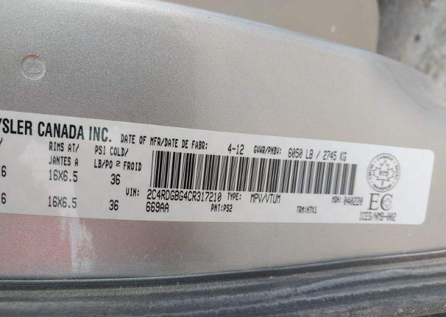 2012 DODGE GRAND CARAVAN CREW