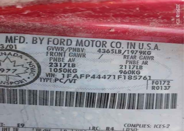 2001 FORD MUSTANG