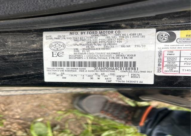 2012 FORD FUSION SE