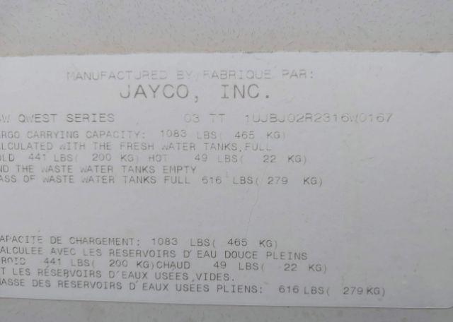 2003 JAYCO JAYCO QUEST TRAVEL TRAILER