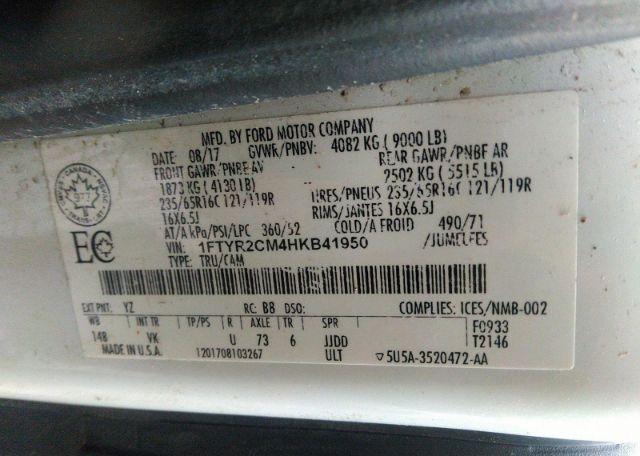 2017 FORD TRANSIT 250 WB