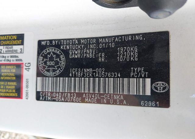 2010 TOYOTA CAMRY SE