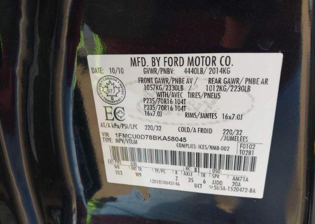 2011 FORD ESCAPE XLT