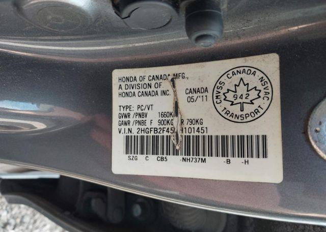2012 HONDA CIVIC LX