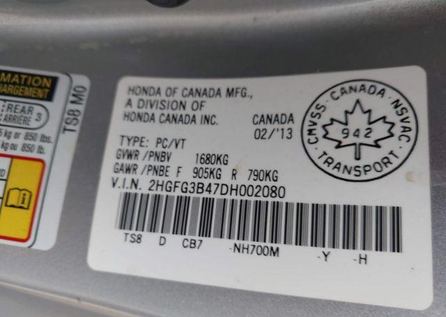 2013 HONDA CIVIC LX