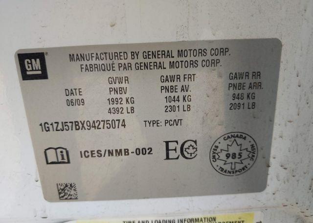 2009 CHEVROLET MALIBU 2LT