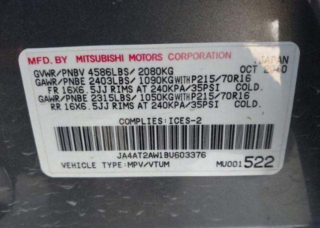 2011 MITSUBISHI OUTLANDER ES