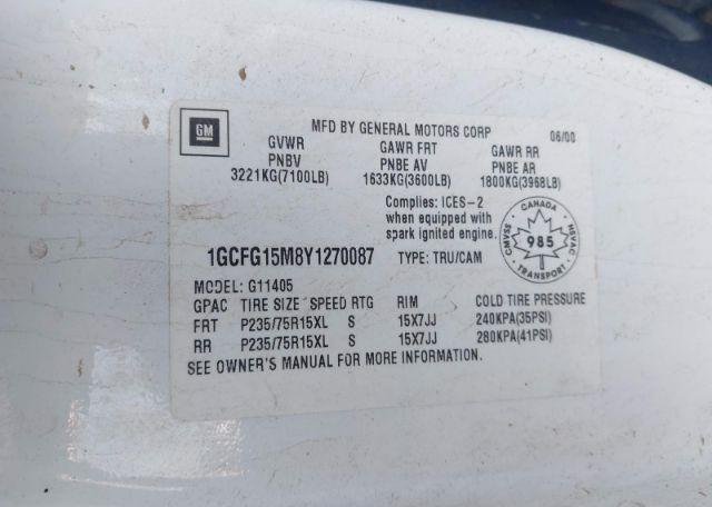 2000 CHEVROLET EXPRESS G1500