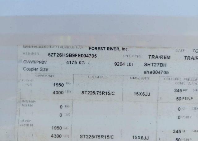 2015 FOREST RIVER INC. SHASTA REVERE SHT27BH